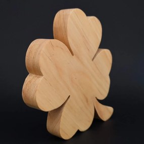 AMADEA Drevená dekorácia štvorlístok, masívne drevo, 20x18 cm
