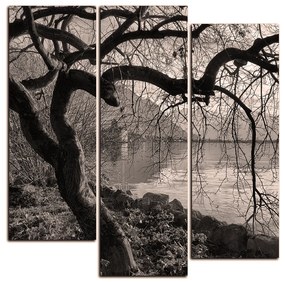 Obraz na plátne - Jeseň pri jazere - štvorec 3198QC (75x75 cm)