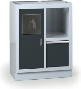 Dielenská skrinka s odpadkovým košom k pracovnej doske G2, 680 x 455 x 910 mm, grafit