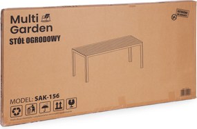 MultiGarden Záhradný stôl 6 miest 156x78 cm - sivý biely MultiGarden