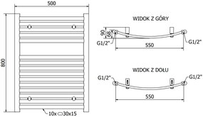 Mexen Helios, vykurovacie teleso 800x600 mm, 355 W, zlatá lesklá, W103-0800-600-00-50