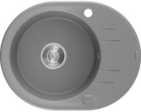 Mexen Kevin, granitový drez 586x458x190 mm, 1-komorový, šedá, 6517581005-71
