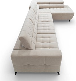 Rozkladacia rohová sedacia súprava Nardo Maxi pravá - béžový plyš Pretty 03