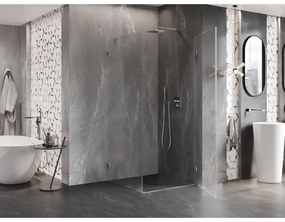 Mexen Lunar-B pravostranný výklopný sprchový kút 70 x 70 cm, číre sklo, brúsená oceľ, 832-070-070-97-00-P