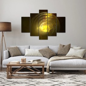 Obraz žltej abstraktnej špirály (150x105 cm)