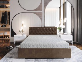 Manželská posteľ 180 cm Kerry (hnedá) (s roštom a úložným priestorom). Vlastná spoľahlivá doprava až k Vám domov. 1047028