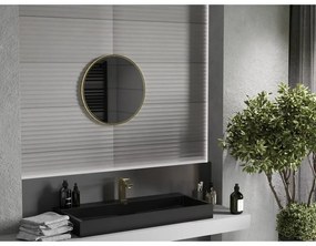 Mexen Loft, okrúhle kúpeľňové zrkadlo 50 cm, farba rámu zlatá lesklá, 9850-050-050-000-50