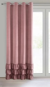 EUROFIRANY ZATEMŇOVACÍ ZÁVES NA KRÚŽKOCH MEGI 140X250 CM TMAVORUŽOVÁ