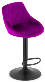 Barová stolička KAST zamat – fialová/čierna