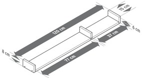 Nástenná polička, cca 120 cm