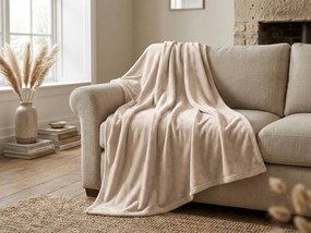 Mikroplyšová deka SOFT, béžová Rozmer: 200 x 220 cm