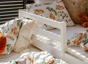 Detská posteľ z masívu SANDRA s prístelkou a šuplíky - 200x90 cm - BIELA