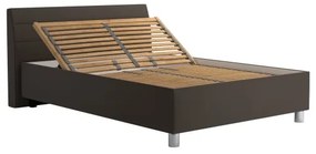 Čalúnená posteľ s úložným priestorom a matracom DALMA 140x200 cm šedá/hnedá