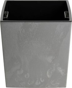 PLASTOVÝ KVETINÁČ FLORE 30,5X29,5X29,5 CM IMITÁCIA BETÓNU SIVÁ