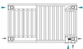 Invena Prov V22, panelový oceľový radiátor 600x2200 mm, 3648W, pre spodné a bočné pripojenie, biela, INV-UG-93-622-KPL