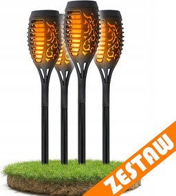 SADA 4 solárnych LED bateriek s efektom plameňa a ohňa IP44 do záhrady