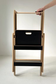 Učiaci montessori detská veža skladacia čierna