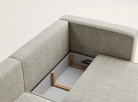 Béžová ženilková rozkladacia/s úložným priestorom rohová pohovka (ľavý roh/s leňoškou) Velto – Maison de Rêve