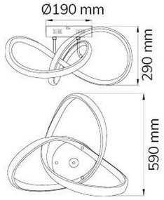 Wofi 9134.01.15.7000 - LED Prisadený luster INDIGO LED/45W/230V