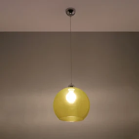 Závesné svietidlo Ball, 1x žlté sklenené tienidlo