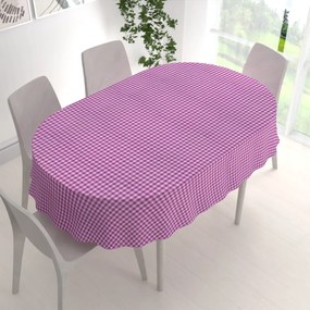 Biante Bavlnený oválny obrus Olivia OL-020 Fialová kocka malá 140x200 cm