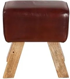 Sada 2 taburetov / stoličiek Bock pravá koža hnedá