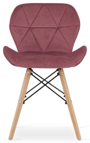 Tmavoružová stolička LAGO VELVET