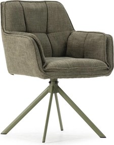 Zelené čalúnené jedálenské kreslá v súprave 2 ks Keiko – Marckeric