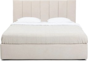 Béžová čalúnená dvojlôžková posteľ s úložným priestorom s matracom/s roštom 180x200 cm Thessa Bold Line – Bonami Selection