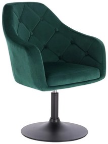 LuxuryForm DESIGN Kreslo ANDORA VELUR na čiernom tanieri - zelené