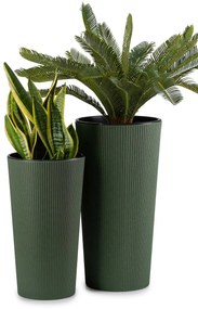 PLASTOVÝ KVETINÁČ URBANIKA ECO SADA 2KS 57X30 CM+46,6X25,5 CM ZELENÁ