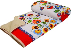 Prehoz z ovčej vlny červený