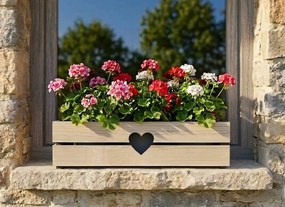 AMADEA Drevený obal s hrantíkom so srdcom biely, 62x21,5x17cm Český výrobok