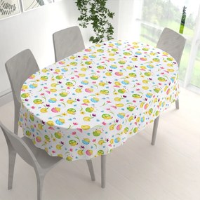 Biante Bavlnený oválny obrus Sandra SA-074 Žlté kuriatka 120x200 cm