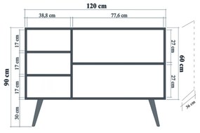 Skrinka Meghan (Dub sonoma). Akcia -18%. Vlastná spoľahlivá doprava až k Vám domov. 1071996