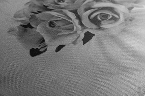 Obraz ruže vo váze v čiernobielom prevedení - 60x40