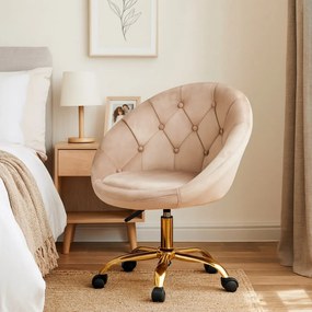 Zamatové kancelárske kreslo RUNDO ružová