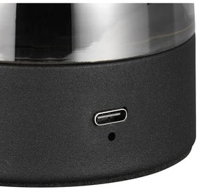 Sivá LED stolová lampa so skleneným tienidlom (výška 18 cm) Dooley – Trio