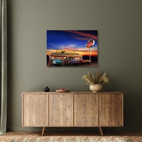 Sklenený obraz - Večerný bar (70x50 cm)