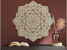 drevko Vyrezávaná drevená mandala Symetria Rozmer obrazu: 120 x 120 cm, Farba dekorácie: Čierna