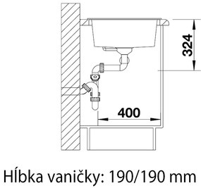 Blanco Metra 9, silgranitový drez 860x500x190 mm, 2-komorový, sivá skala, BLA-518886