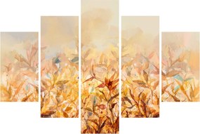 Obraz - Listy vo farbách jesene, olejomaľba (150x105 cm)