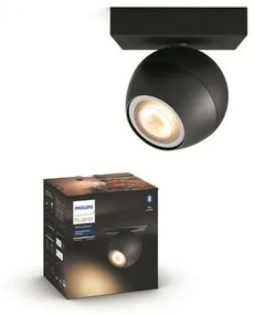 PHILIPS HUE Nástenné LED inteligentné bodové svietidlo HUE BUCKRAM, 1xGU10, 5W, teplá biela-studená biela, čiern