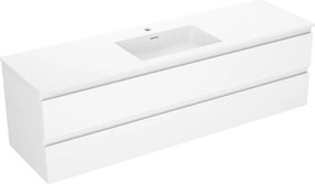Mexen Orio, kúpeľňová skrinka 160 cm s umývadlom Otis, 2 zásuvky, biela matná, 91A10-16047-2-BFF01-W18M01