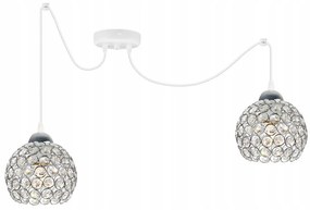 Závesné svietidlo Crystal Spider, 2x strieborné krištáľové tienidlo, (chrómové uchytenie), w