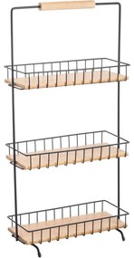 MSV Trojposchodový kuchynský regál Elie 29,5 x15,5 x 58,5 cm, čierny