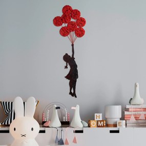 Nástěnná kovová dekorace Banksy 11-1 černá/červená