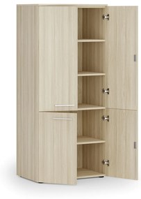 Kancelárska policová skriňa PRIMO WOOD, polené dvere, 1781 x 800 x 500 mm, dub prírodný