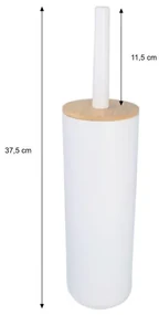 Erga Madera, toaletná WC kefa na postavenie, biela-hnedá, ERG-YKA-P.MADERA-WHT