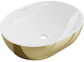Mexen Viki umývadlo na dosku 48 x 35 cm, biela/Zlatá - 21054806